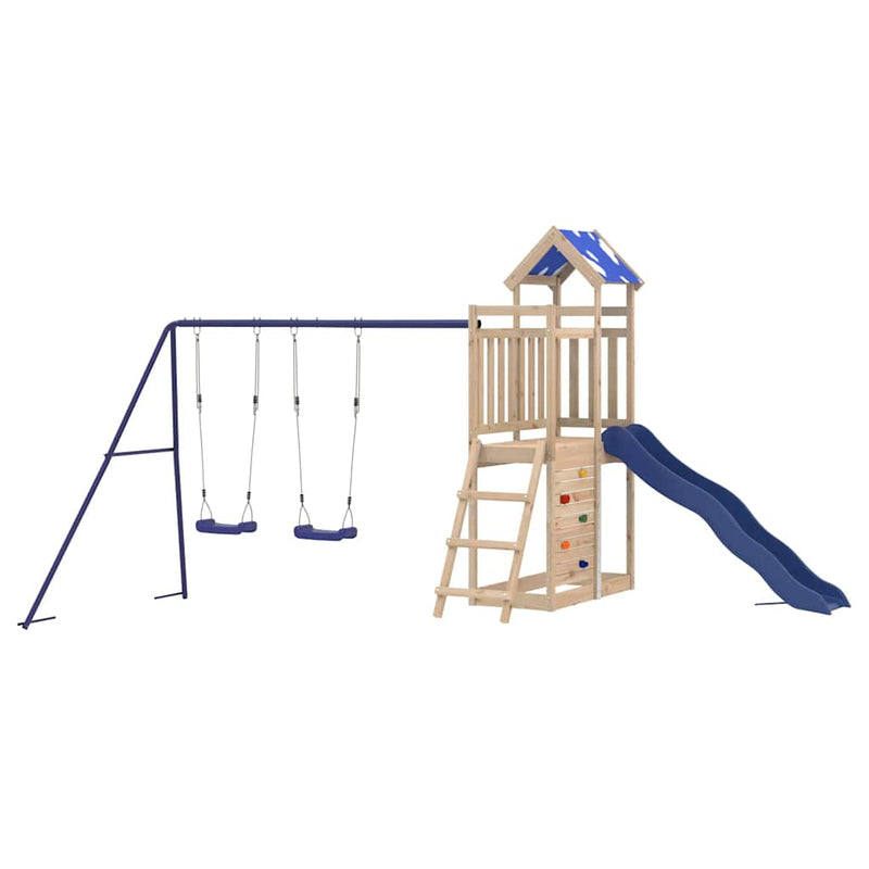 vidaXL tömör fenyőfa kültéri játszószett