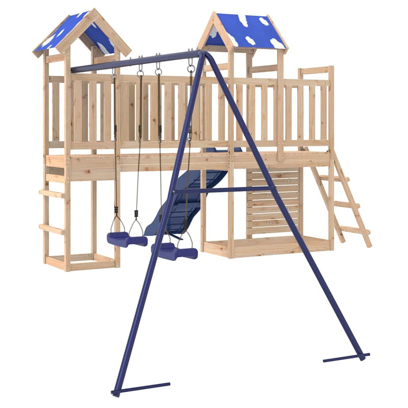 vidaXL tömör fenyőfa kültéri játszószett