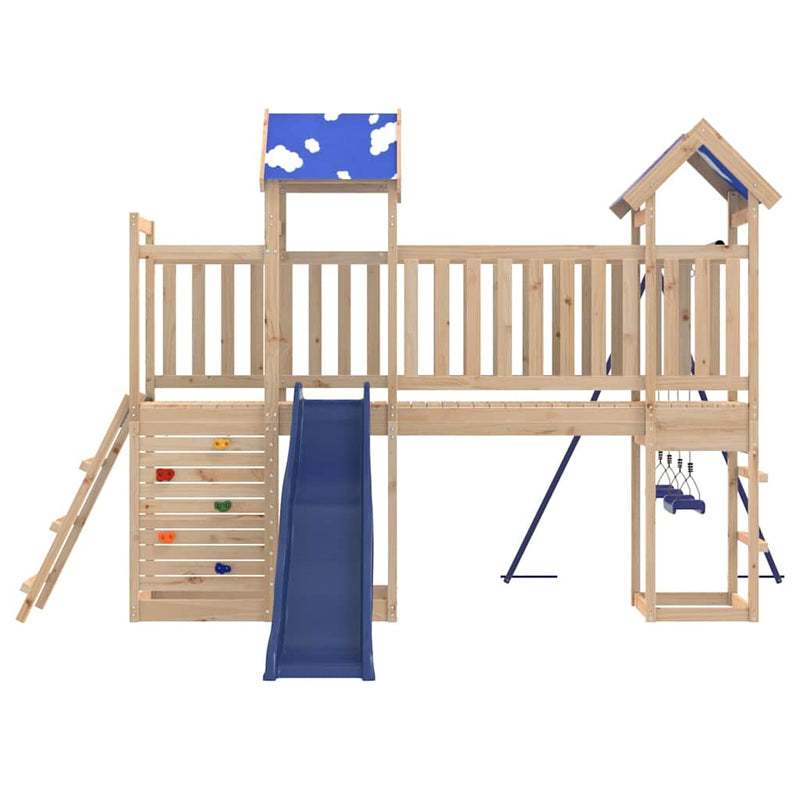 vidaXL tömör fenyőfa kültéri játszószett