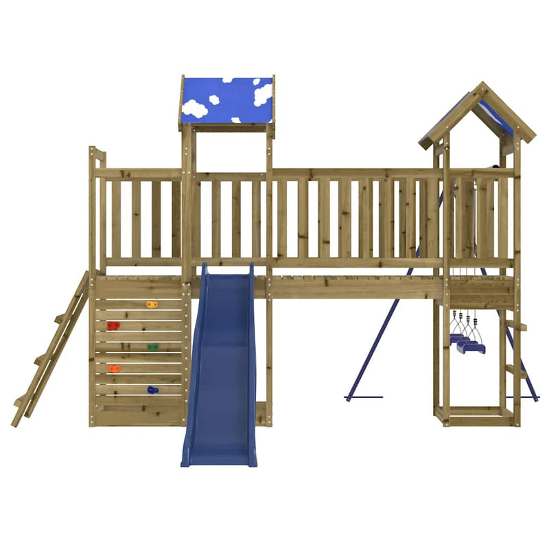 vidaXL impregnált fenyőfa kültéri játszószett