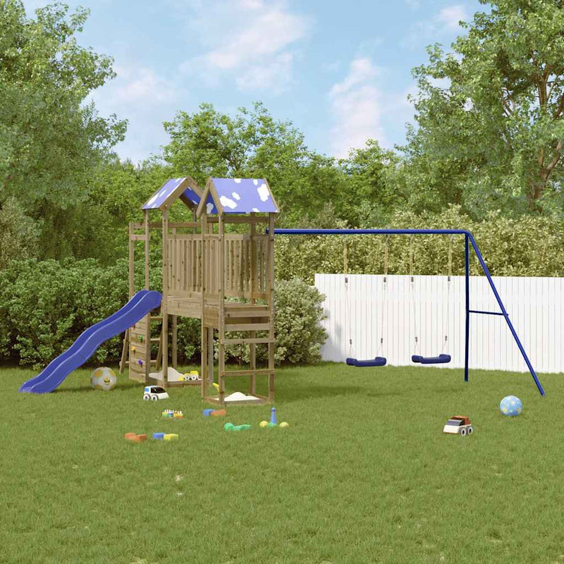 vidaXL impregnált fenyőfa kültéri játszószett