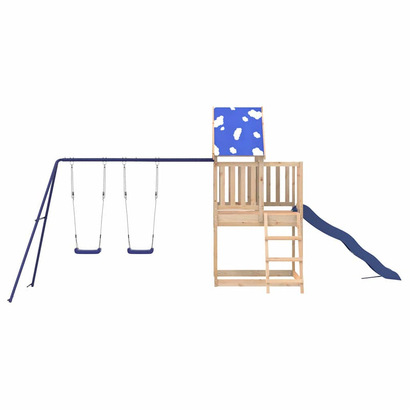 vidaXL tömör fenyőfa kültéri játszószett