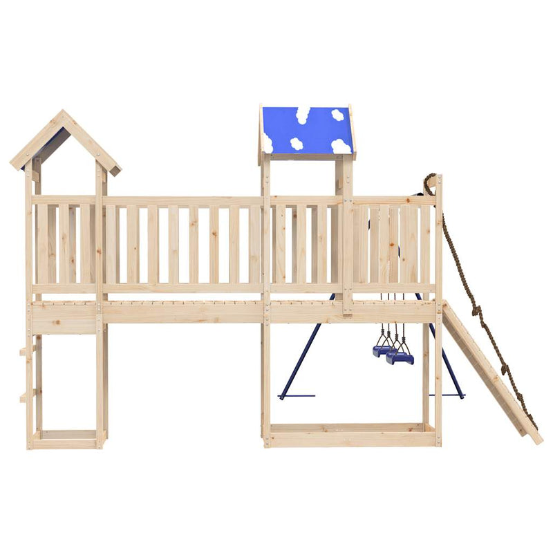 vidaXL tömör fenyőfa kültéri játszószett