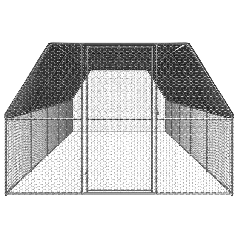 vidaXL horganyzott acél tyúkól 3 x 10 x 2 m