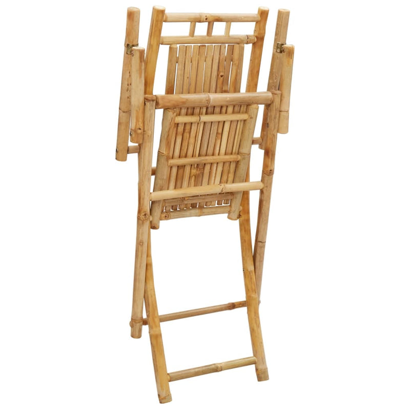 vidaXL 4 db összecsukható bambusz kerti szék 53 x 66 x 99 cm
