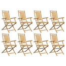 vidaXL 8 db összecsukható bambusz kerti szék 53 x 66 x 99 cm