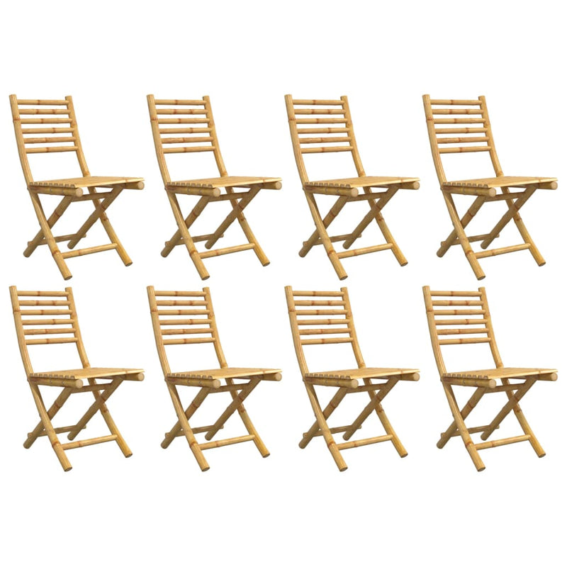 vidaXL 8 db összecsukható bambusz kerti szék 43x54x88 cm
