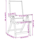 vidaXL 6 db tömör akácfa és textilén összecsukható kerti szék