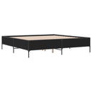 vidaXL fekete szerelt fa és fém ágykeret 200 x 200 cm