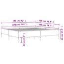 vidaXL sonoma tölgyszínű szerelt fa és fém ágykeret 180 x 200 cm