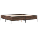 vidaXL barna tölgyszínű szerelt fa és fém ágykeret 180 x 200 cm
