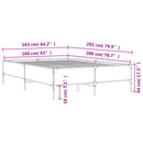 vidaXL barna tölgyszínű szerelt fa és fém ágykeret 160 x 200 cm