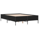 vidaXL fekete szerelt fa és fém ágykeret 120 x 200 cm