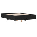vidaXL fekete szerelt fa és fém ágykeret 120 x 200 cm