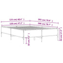vidaXL fekete szerelt fa és fém ágykeret 120 x 200 cm