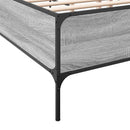 vidaXL szürke sonoma szerelt fa és fém ágykeret 140x190 cm
