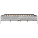 vidaXL szürke sonoma szerelt fa és fém ágykeret 135 x 190 cm