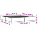 vidaXL barna tölgyszínű szerelt fa és fém ágykeret 200 x 200 cm