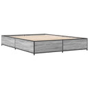 vidaXL szürke sonoma szerelt fa és fém ágykeret 150 x 200 cm
