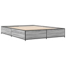 vidaXL szürke sonoma szerelt fa és fém ágykeret 150 x 200 cm