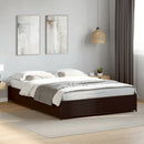 vidaXL fekete szerelt fa és fém ágykeret 135 x 190 cm