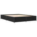 vidaXL fekete szerelt fa és fém ágykeret 135 x 190 cm