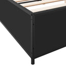 vidaXL fekete szerelt fa és fém ágykeret 135 x 190 cm