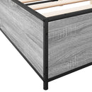 vidaXL szürke sonoma szerelt fa és fém ágykeret 135 x 190 cm