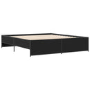 vidaXL fekete szerelt fa és fém ágykeret 200 x 200 cm