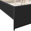 vidaXL fekete szerelt fa és fém ágykeret 200 x 200 cm