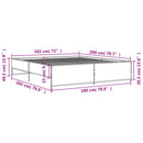 vidaXL sonoma tölgyszínű szerelt fa és fém ágykeret 180 x 200 cm