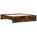 vidaXL füstös tölgy színű szerelt fa és fém ágykeret 180 x 200 cm