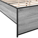vidaXL szürke sonoma szerelt fa és fém ágykeret 180 x 200 cm