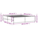 vidaXL barna tölgyszínű szerelt fa és fém ágykeret 180 x 200 cm