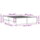 vidaXL fekete szerelt fa és fém ágykeret 160 x 200 cm
