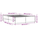 vidaXL szürke sonoma szerelt fa és fém ágykeret 160 x 200 cm