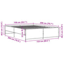 vidaXL barna tölgyszínű szerelt fa és fém ágykeret 150 x 200 cm