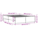 vidaXL fekete szerelt fa és fém ágykeret 140 x 200 cm