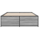 vidaXL szürke sonoma szerelt fa és fém ágykeret 120 x 200 cm