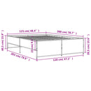 vidaXL szürke sonoma szerelt fa és fém ágykeret 120 x 200 cm