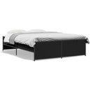vidaXL fekete szerelt fa és fém ágykeret 140x190 cm