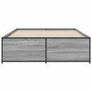 vidaXL szürke sonoma szerelt fa és fém ágykeret 140x190 cm