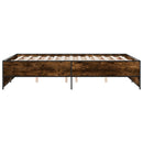 vidaXL füstös tölgy színű szerelt fa és fém ágykeret 120 x 190 cm