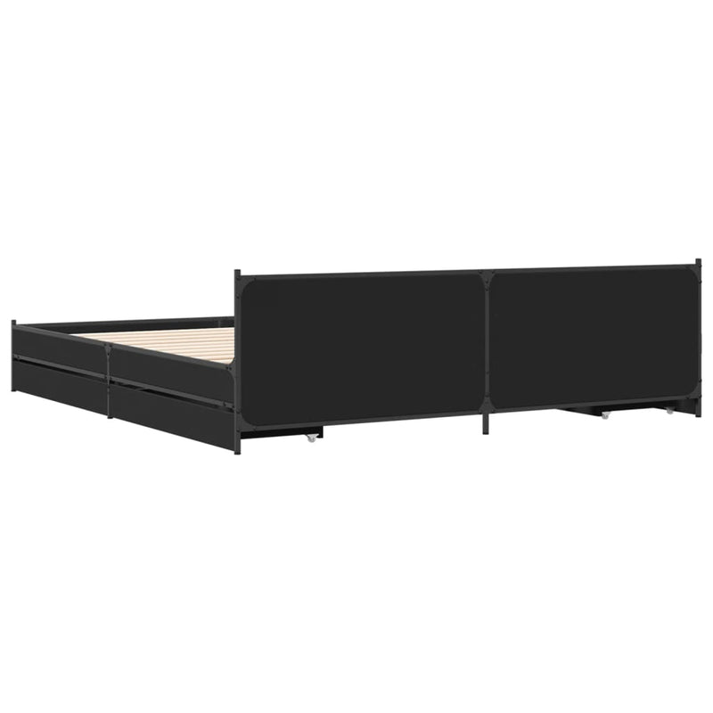 vidaXL fekete szerelt fa ágykeret 200 x 200 cm