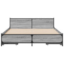vidaXL szürke sonoma színű szerelt fa ágykeret fiókokkal 135 x 190 cm