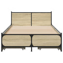 vidaXL sonoma tölgy színű szerelt fa ágykeret fiókokkal 75x 190 cm