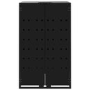 vidaXL fekete acél kerekes tároló 3 szemeteskukához 207 x 79 x 117 cm