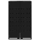 vidaXL fekete acél kerekes tároló 6 szemeteskukához 414 x 79 x 117 cm