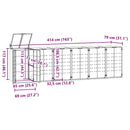 vidaXL fekete acél kerekes tároló 6 szemeteskukához 414 x 79 x 117 cm