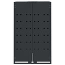 vidaXL antracit acél kerekes tároló 2 szemeteskukához 138x79x117 cm